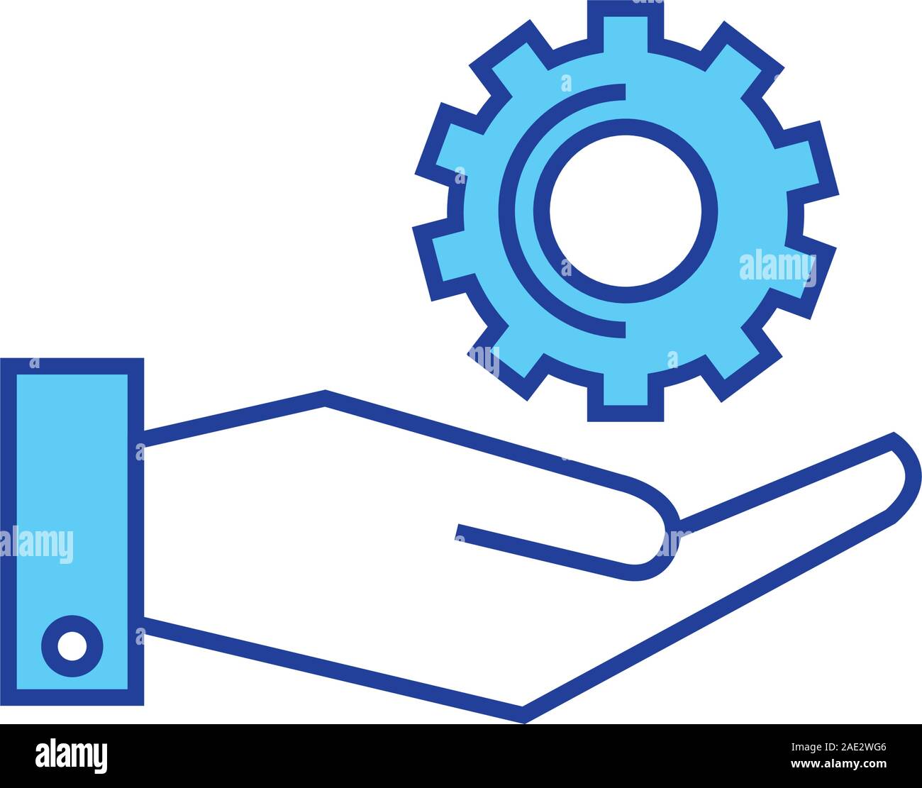 Isolated gear and hand vector design Stock Vector Image & Art - Alamy