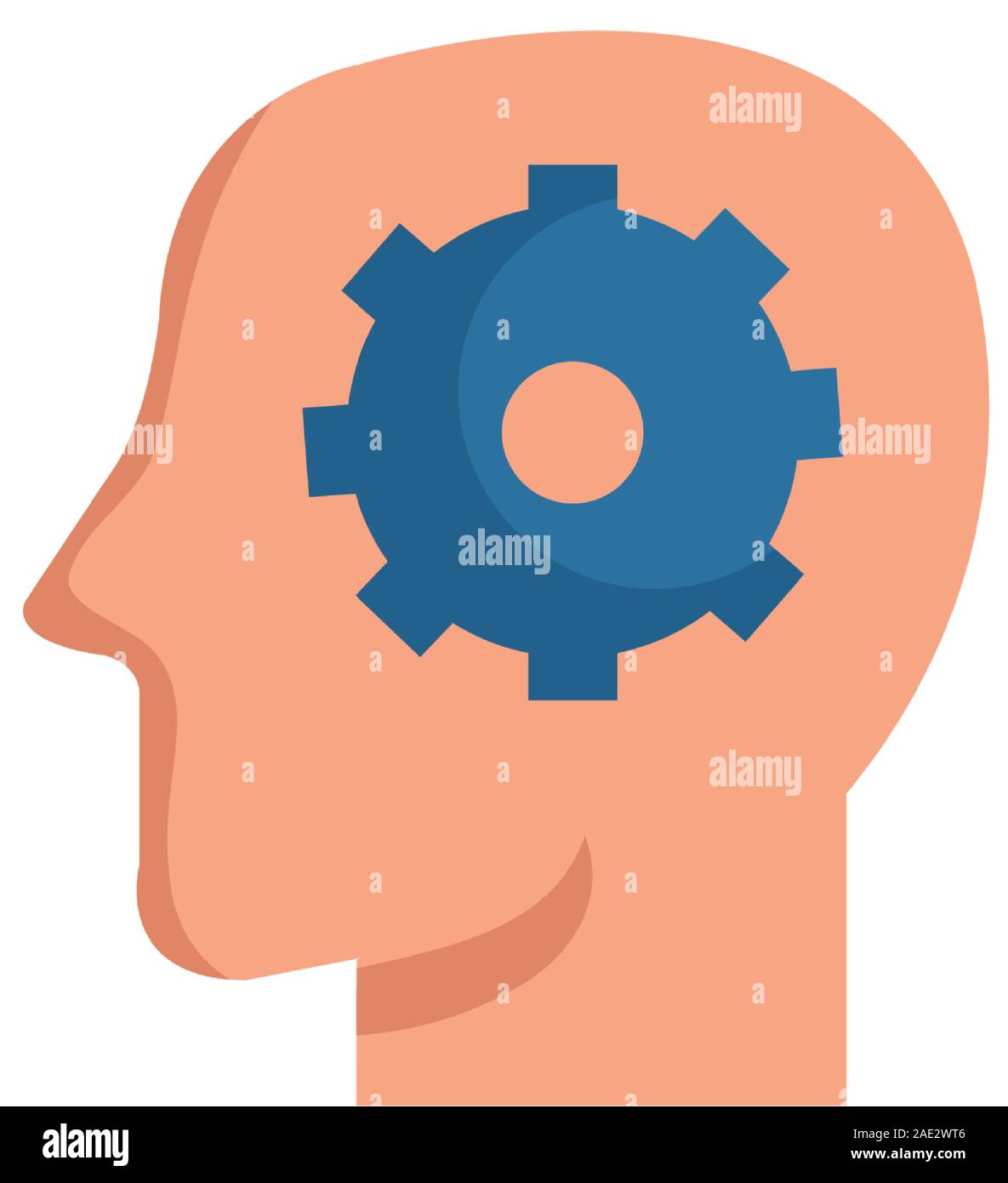Isolated gear inside head vector design Stock Vector Image & Art - Alamy