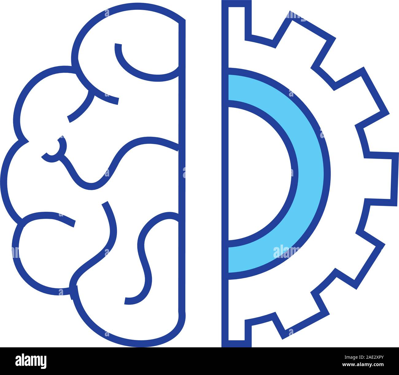 Isolated gear and brain vector design Stock Vector Image & Art - Alamy