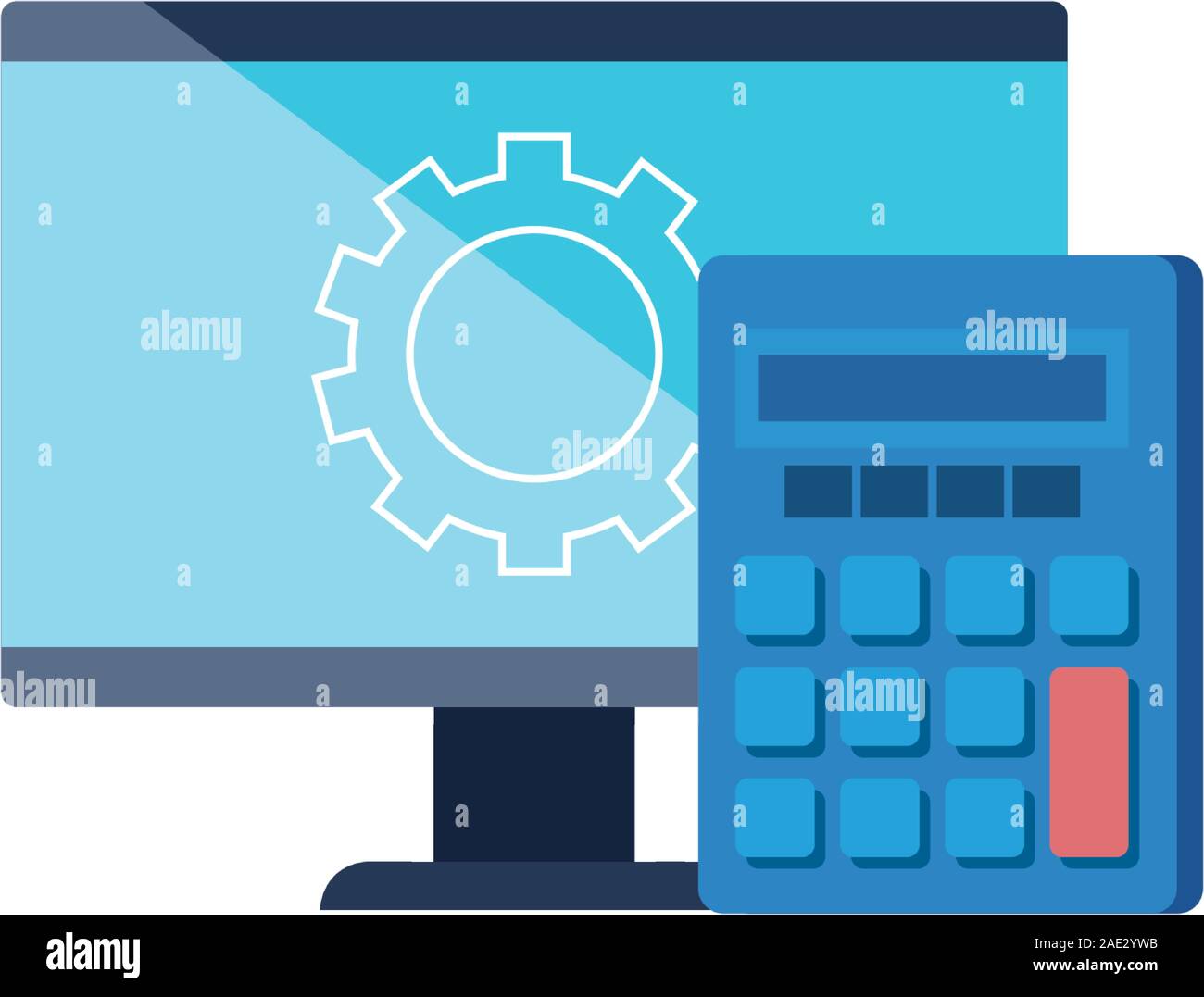 Gear calculator and computer vector design Stock Vector Image & Art Alamy