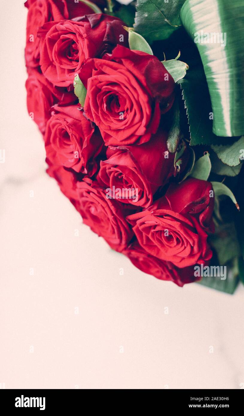 Gift for her, romantic relationship and floral design concept - Luxury  bouquet of red roses, beautiful flowers as holiday love present on  Valentines D Stock Photo - Alamy