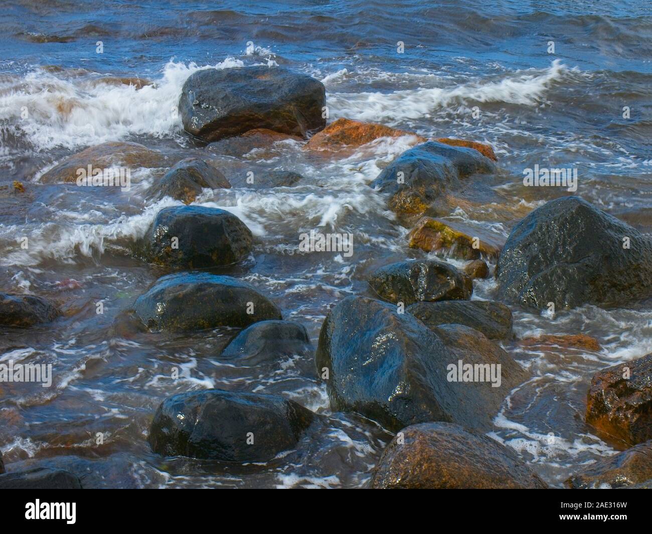 Breakwater at theNorth Coast of Sjaelland, Denmark, near Gilleleje Stock Photo