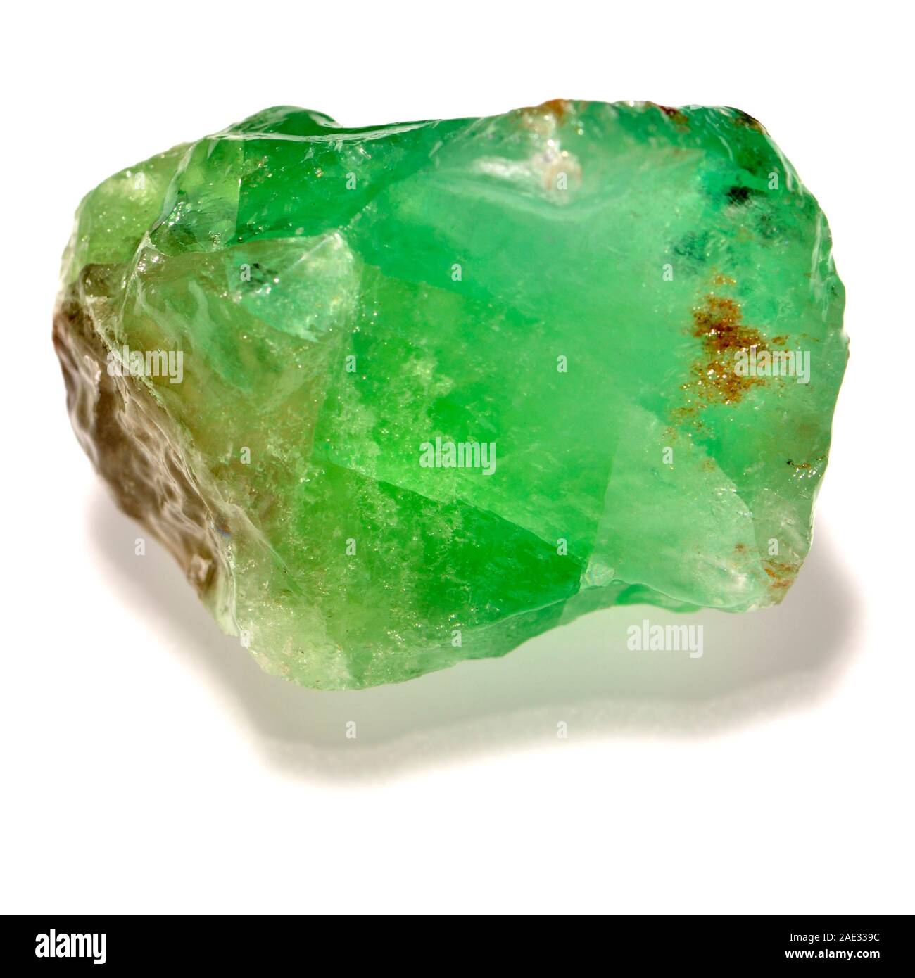 Green Calcite calcium carbonate CaCO3 Stock Photo Alamy