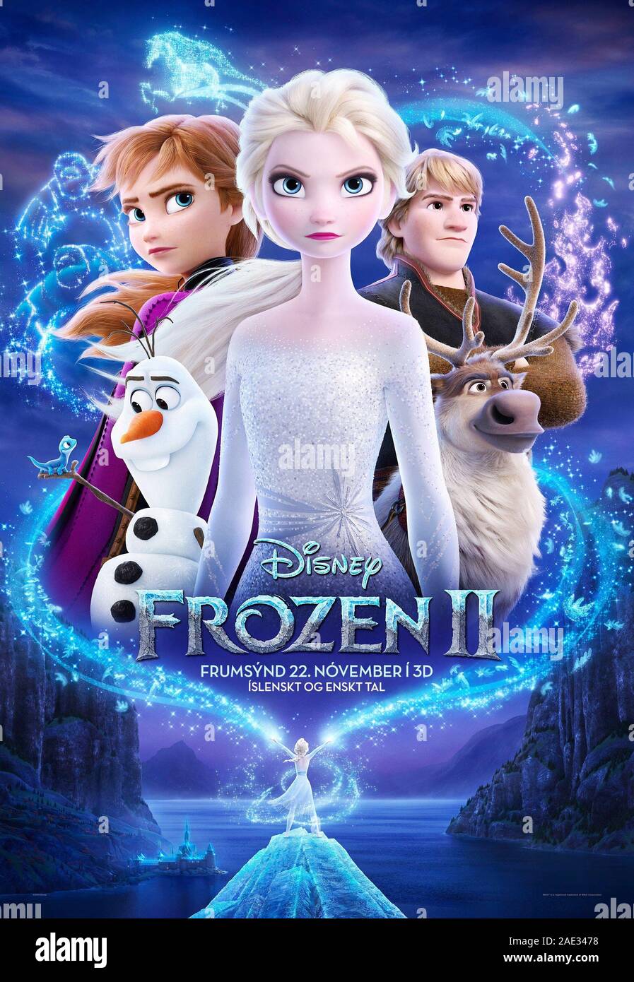 FROZEN II, (aka FROZEN 2), Icelandic poster, large figures, clockwise