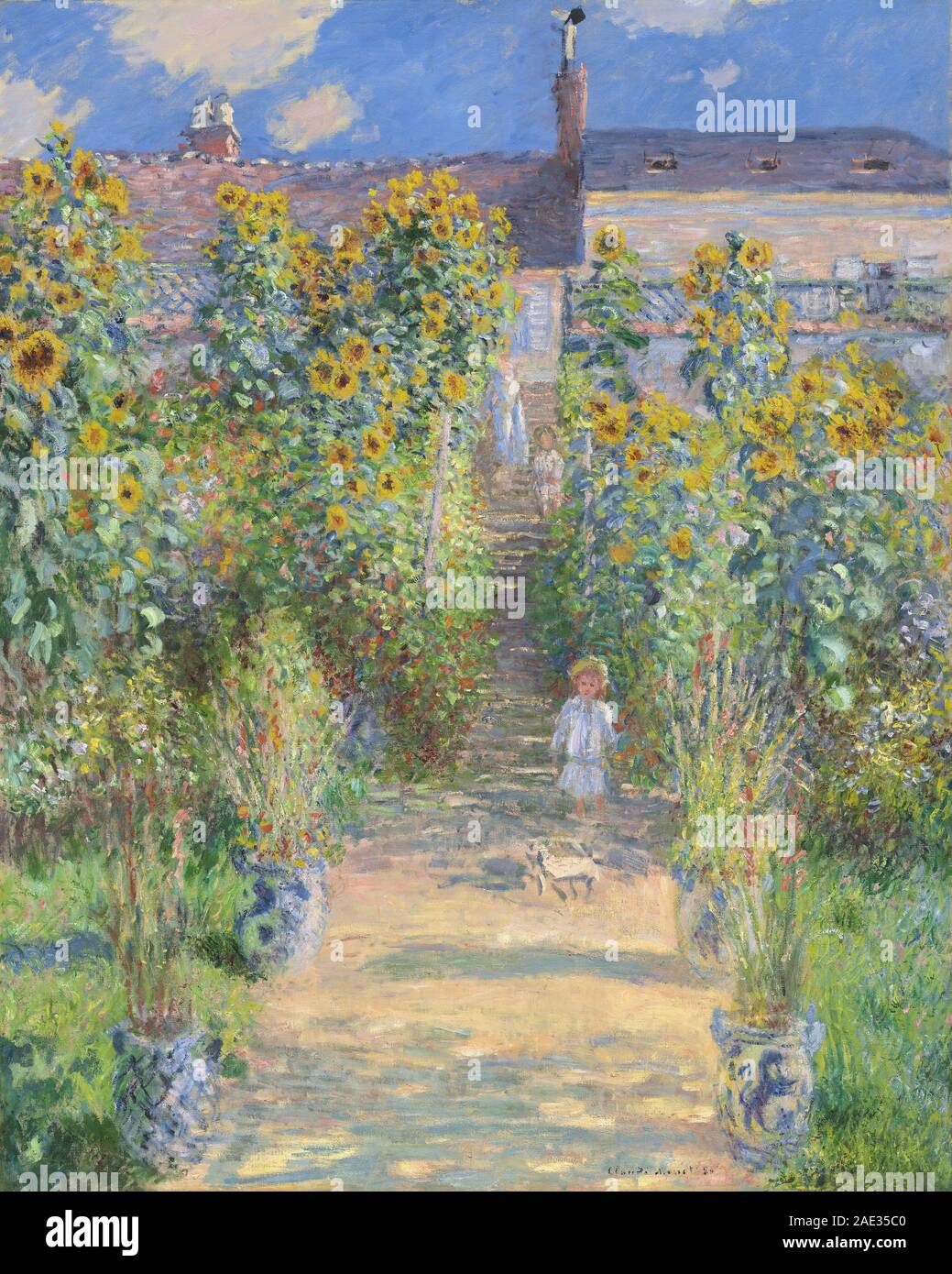 The Artist's Garden at Vetheuil By Claude Monet
