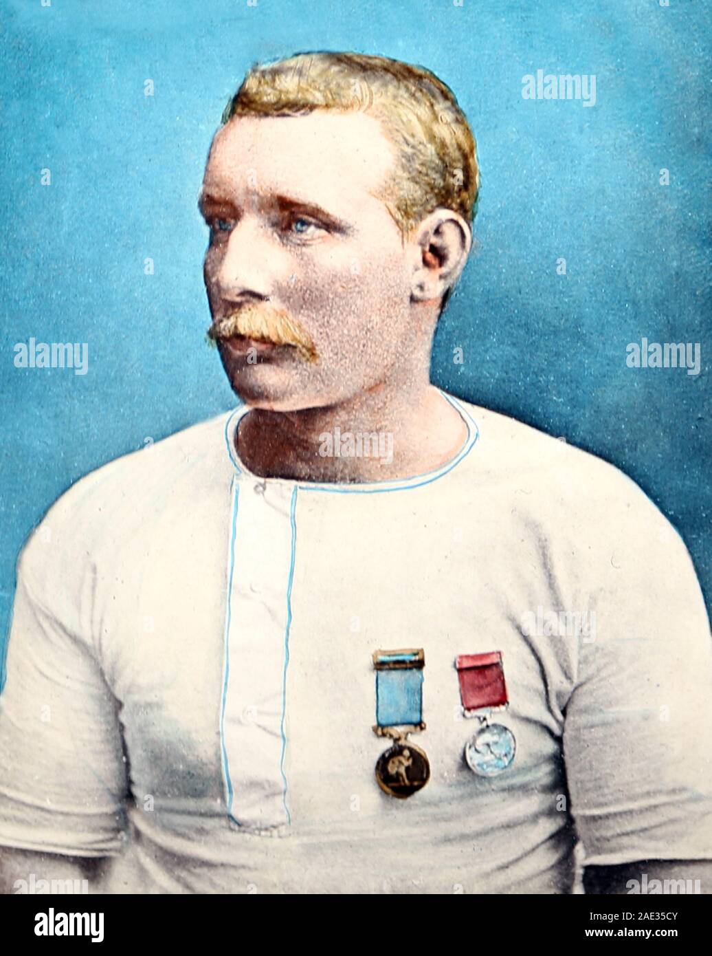 Captain Matthew Webb (hand coloured photo Stock Photo - Alamy