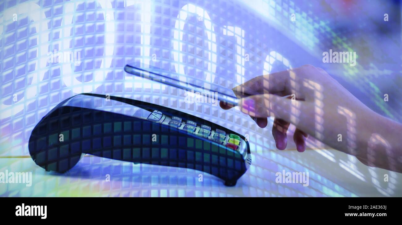 Composite image of binary code on digital screen Stock Photo