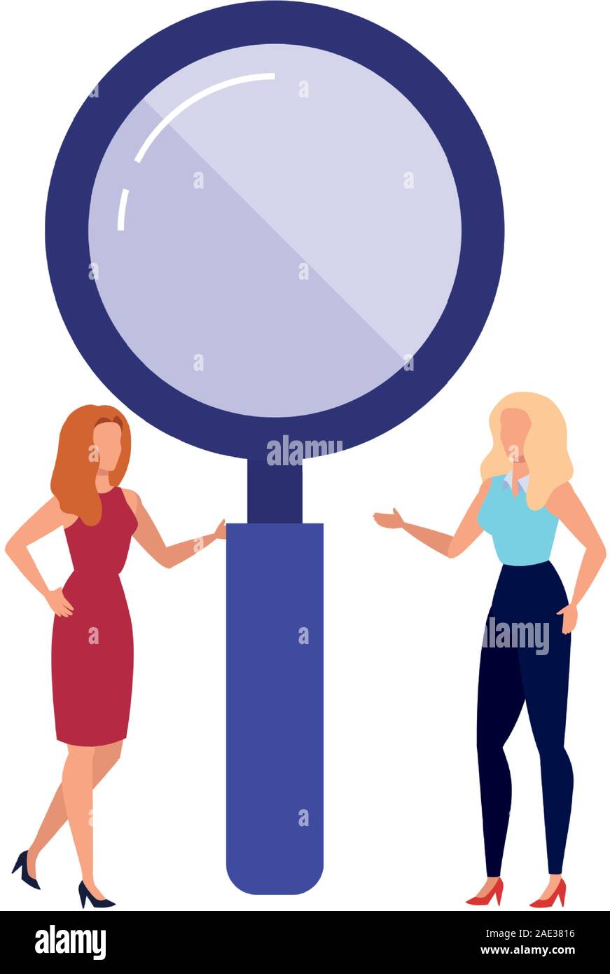 Isolated lupe and women vector design Stock Vector Image &amp; Art - Alamy
