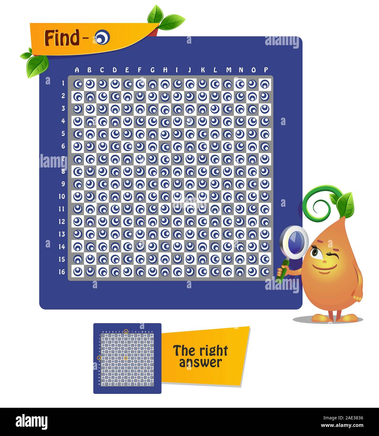 educational game, brain teaser for children and adults. Game account, observation, iq. Find