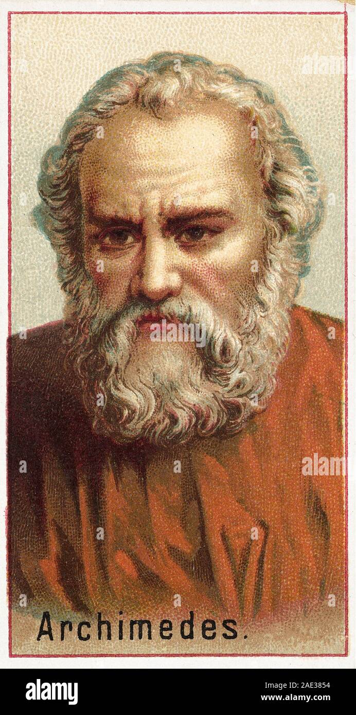 Archimedes of Syracuse (287 – 212 BC) was a Greek mathematician, physicist, engineer, inventor, and astronomer. Stock Photo