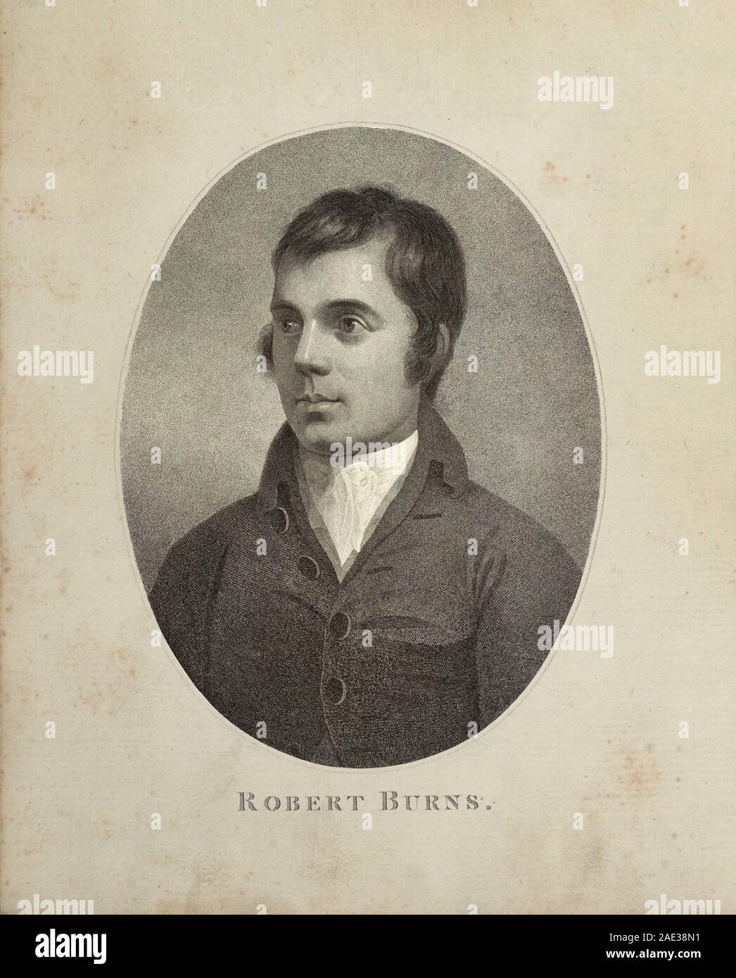 Robert Burns (1759-1796) was a Scottish poet, folklorist, author of numerous poems and poems written in so-called plain Scottish and English. National Stock Photo