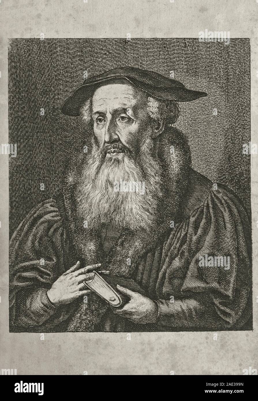 Engraving of Heinrich Bullinger (1504 – 1575), a Swiss reformer, the ...