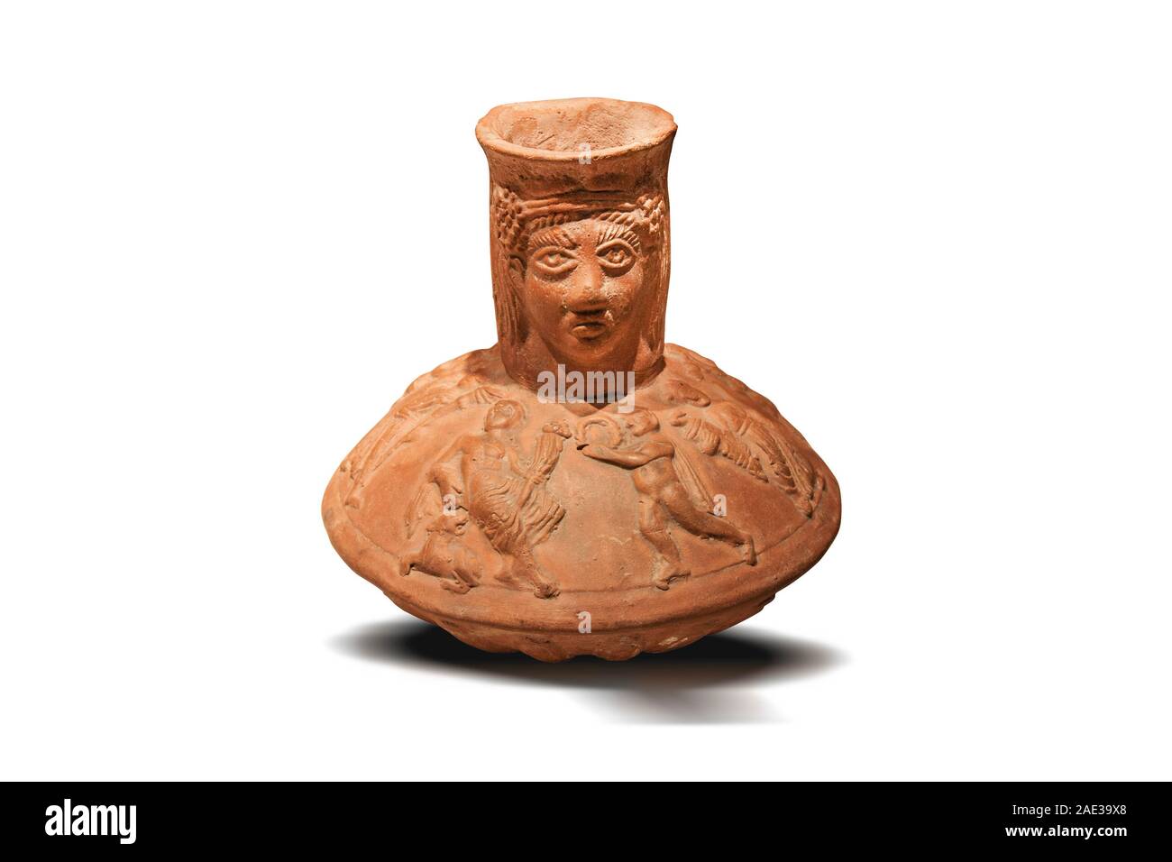Relief vessels from North Africa. Roman Empire. 4th A.D. Clipping path for design's purposes. The body is for the soul, in a sense, a fragile vessel, Stock Photo