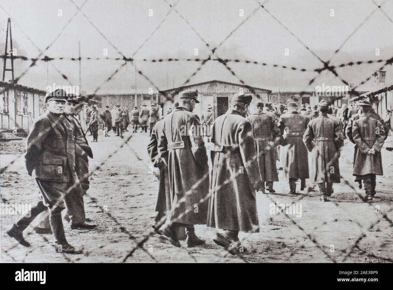 At Hersfeld camp, in the American zone. The Walk of the German generals. Stock Photo