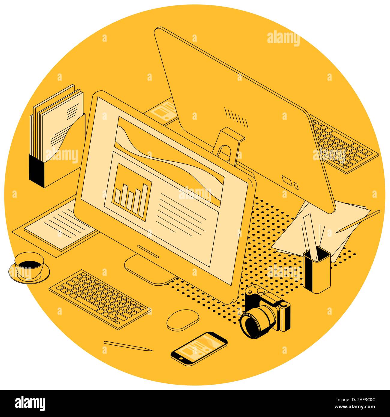 office and coworking workplace Stock Vector Image & Art - Alamy