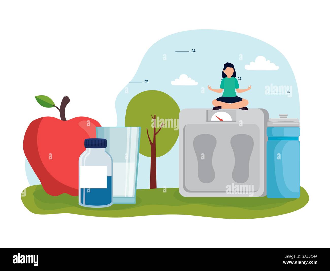 Woman and healthy lifestyle concept vector design Stock Vector Image ...