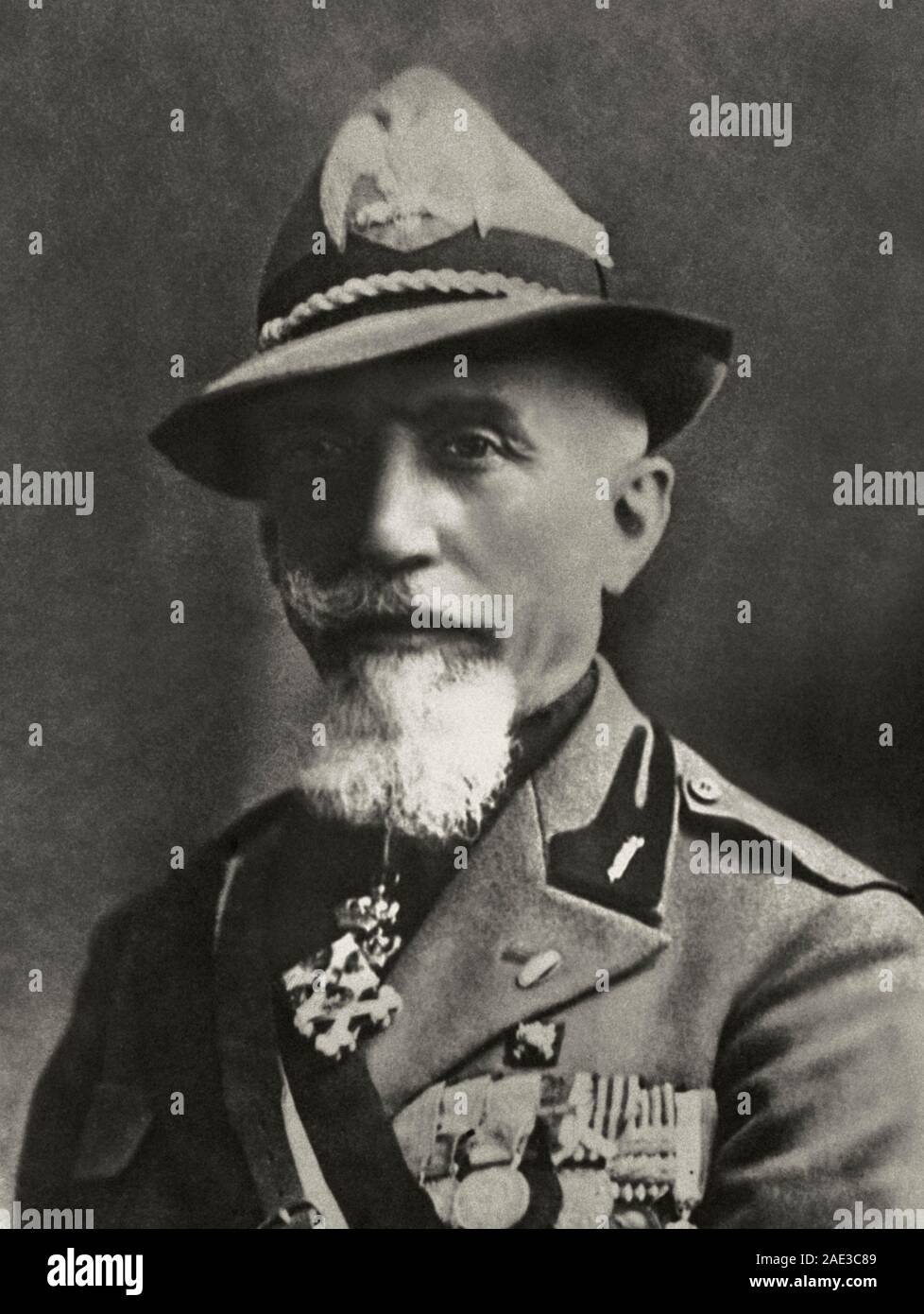 General Emilio De Bono (1866 - 1944) of the Italian Army, Commander-in-Chief of the Italian Forces in Eritrea, during the Second Italo-Ethiopian War, Stock Photo
