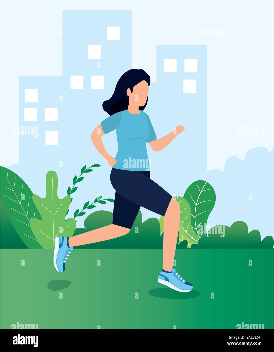 Woman and healthy lifestyle concept vector design Stock Vector Image ...