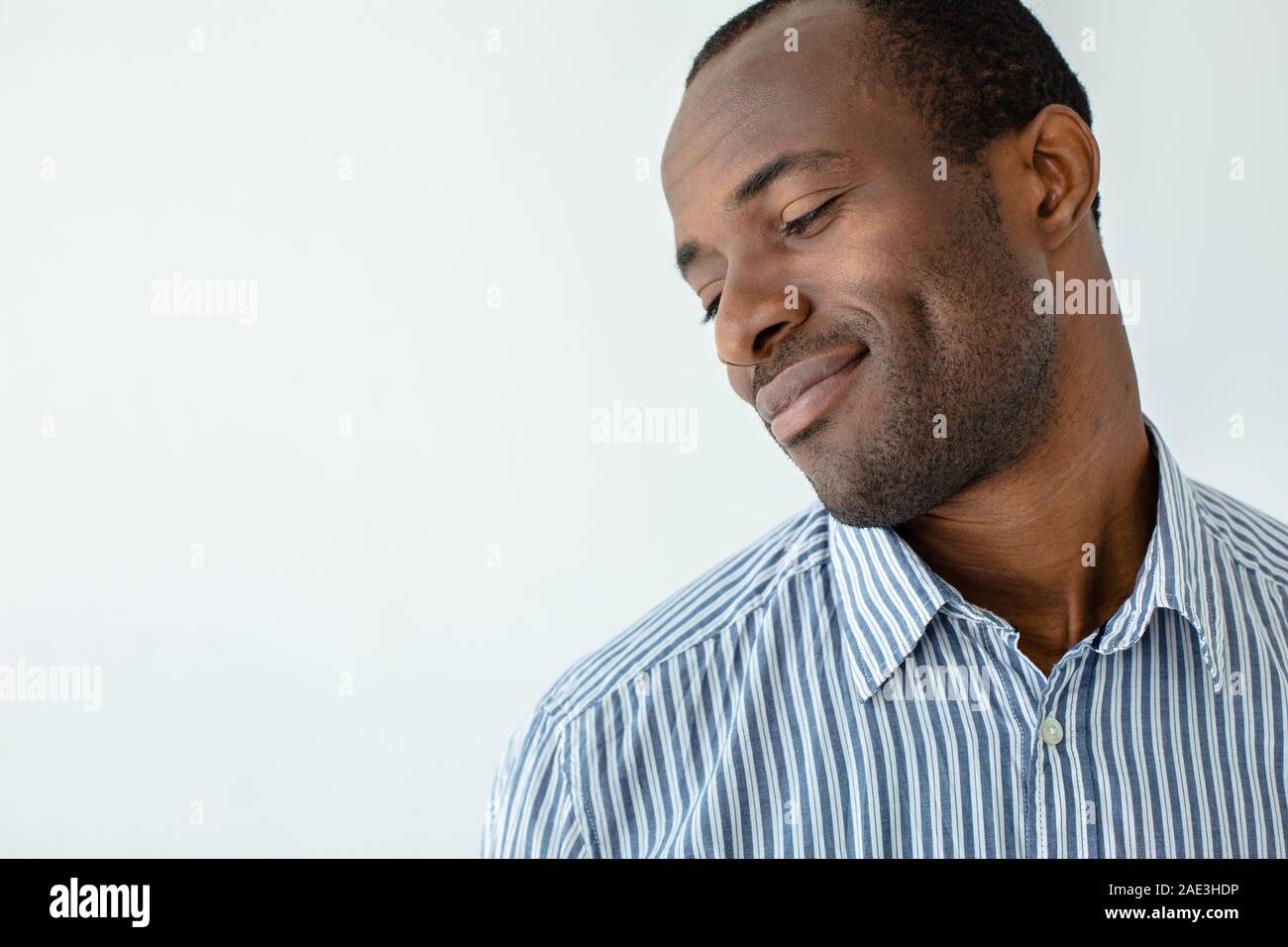 Nice afro american man against white background Stock Photo