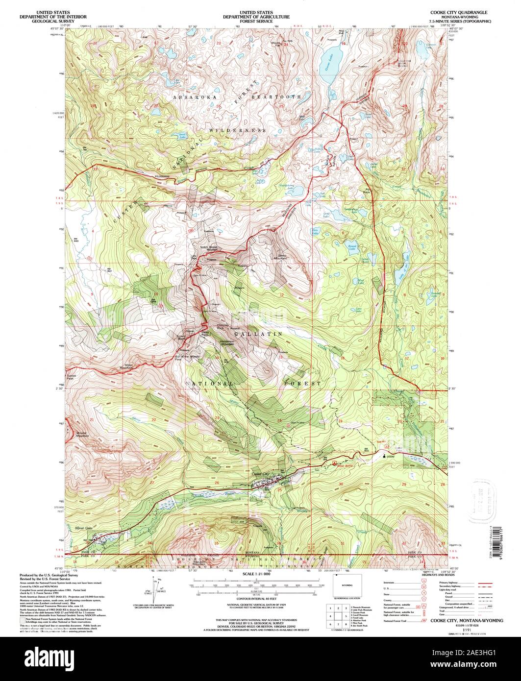 MT Cooke City 263133 1991 24000 Restoration Stock Photo Alamy