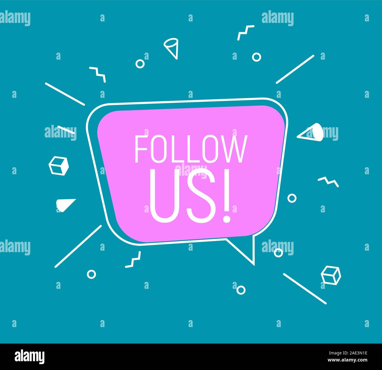 Speech Bubble Follow Us Concept. Vector Illustration Stock Vector Image