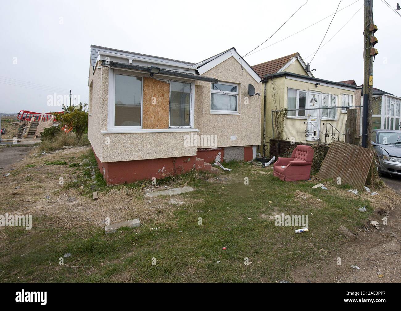 Jaywick, a rundown Essex seaside resort in Tendring near Clacton-on-Sea which has been singled out in an official report as  the most deprived area of England. Stock Photo
