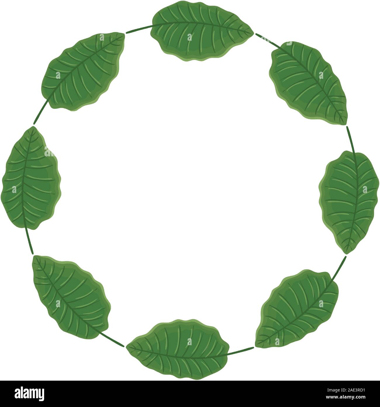 frame circular of leafs nature isolated icon Stock Vector Image & Art ...