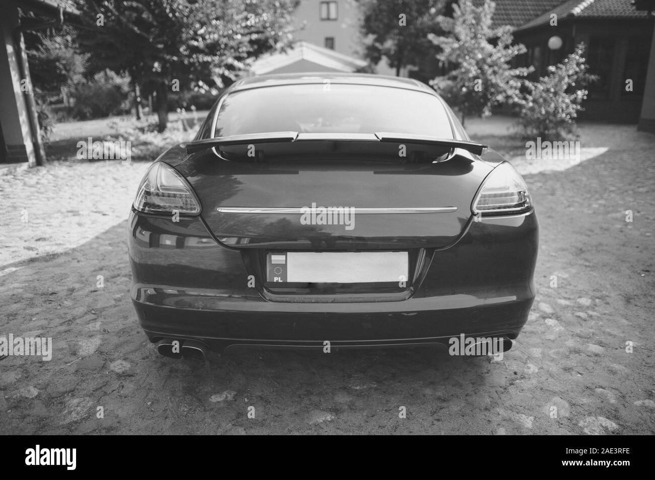 Wedding car flowers decoration Black and White Stock Photos & Images ...