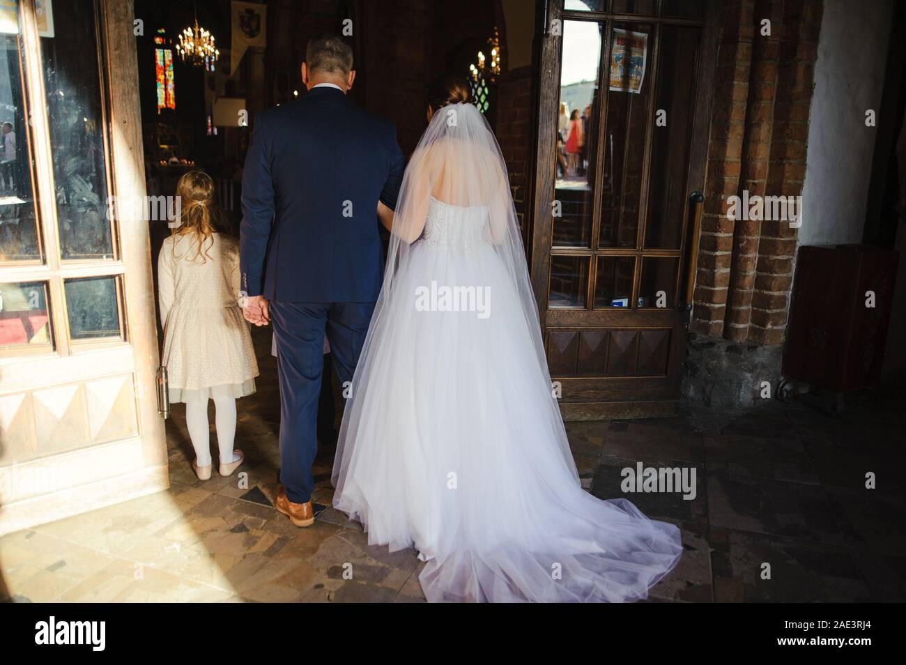 Bride And Groom At Church Wedding During Ceremony Beautiful