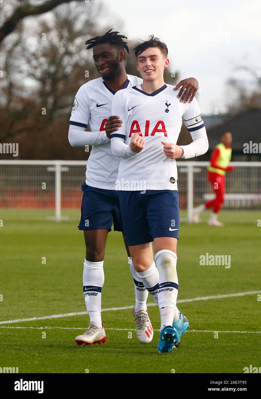 6th November 2019; Vozdovac Stadium, Belgrade, Serbia; UEFA Under 19 UEFA  Youth league football, FK Crvena Zvezda under 19s versus Tottenham Hotspur  under 19s; Harvey White and Jamie Bowden of Tottenham Hotspurs