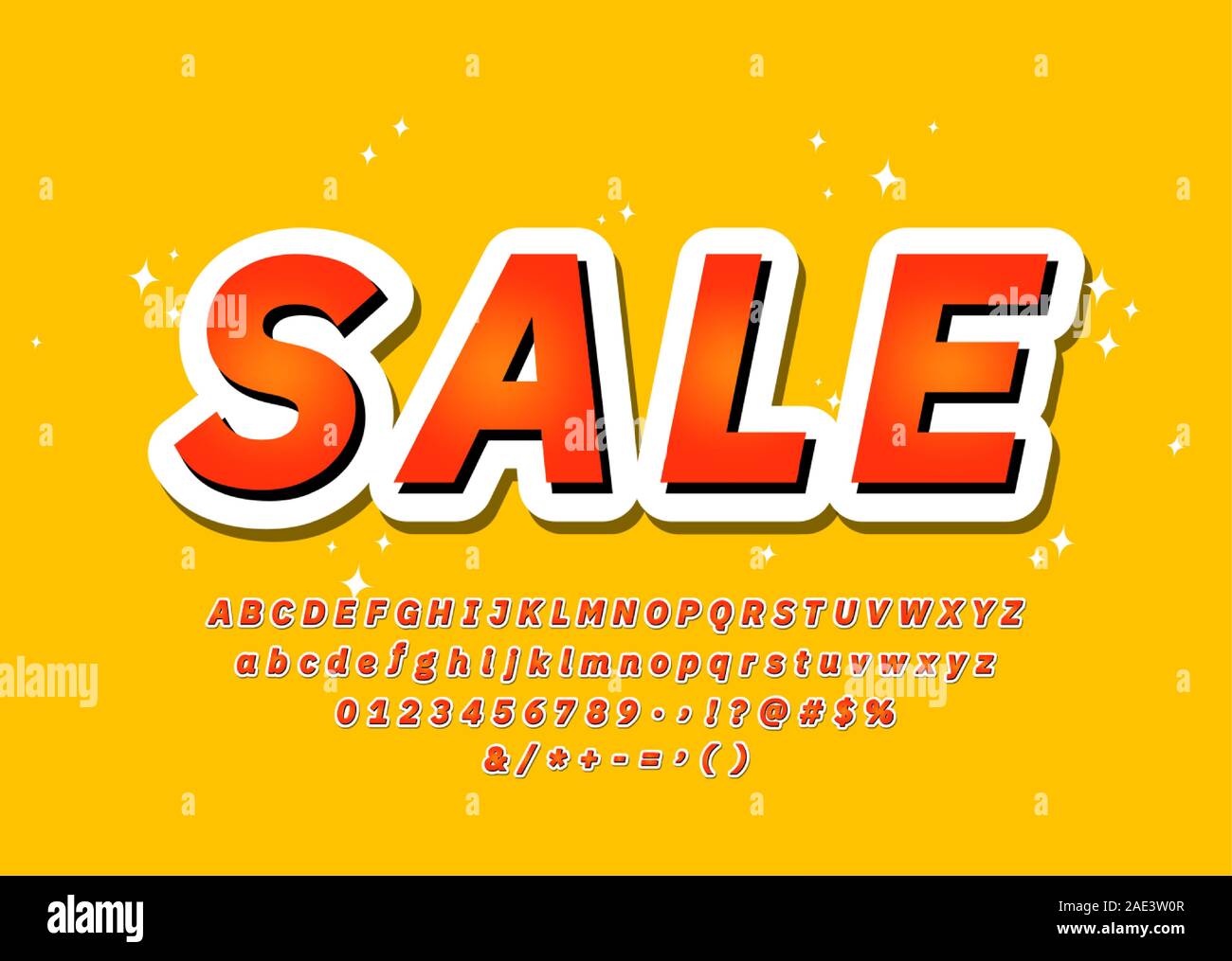 Sale Font Trendy Colorful 3d Typography Alphabet Sans Serif Style
