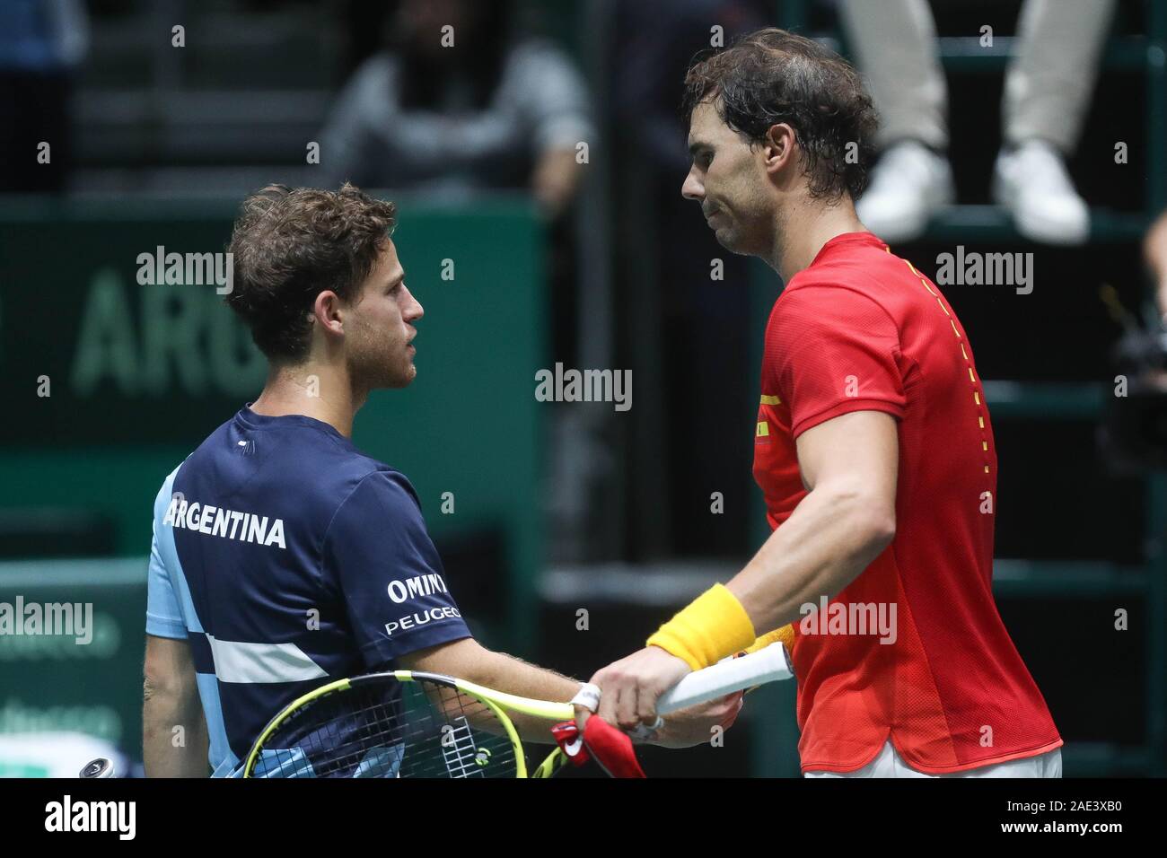 Rafael Nadal of Spain and Diego Schwartzman of Argentina during the Davis  Cup 2019, Tennis Madrid