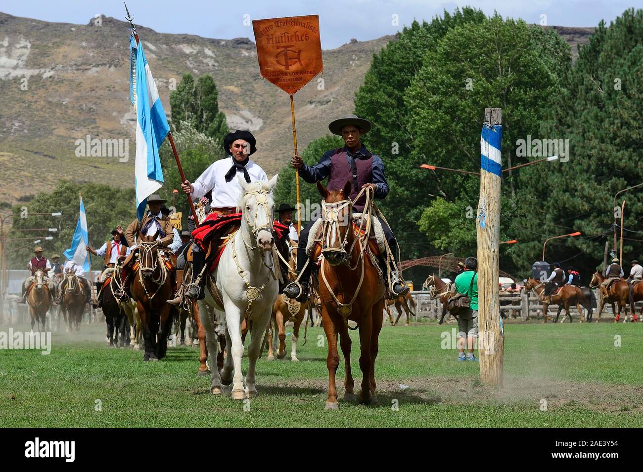 Riders at the parade of the opening ceremony, Fiesta Nacional del ...