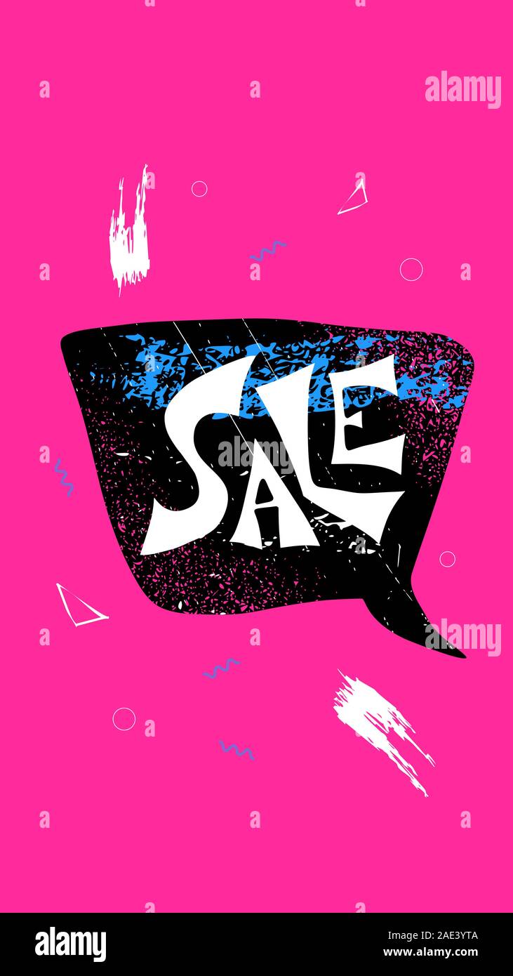 Sale Card For Social Networks Text With Speech Bubble Hand Drawn