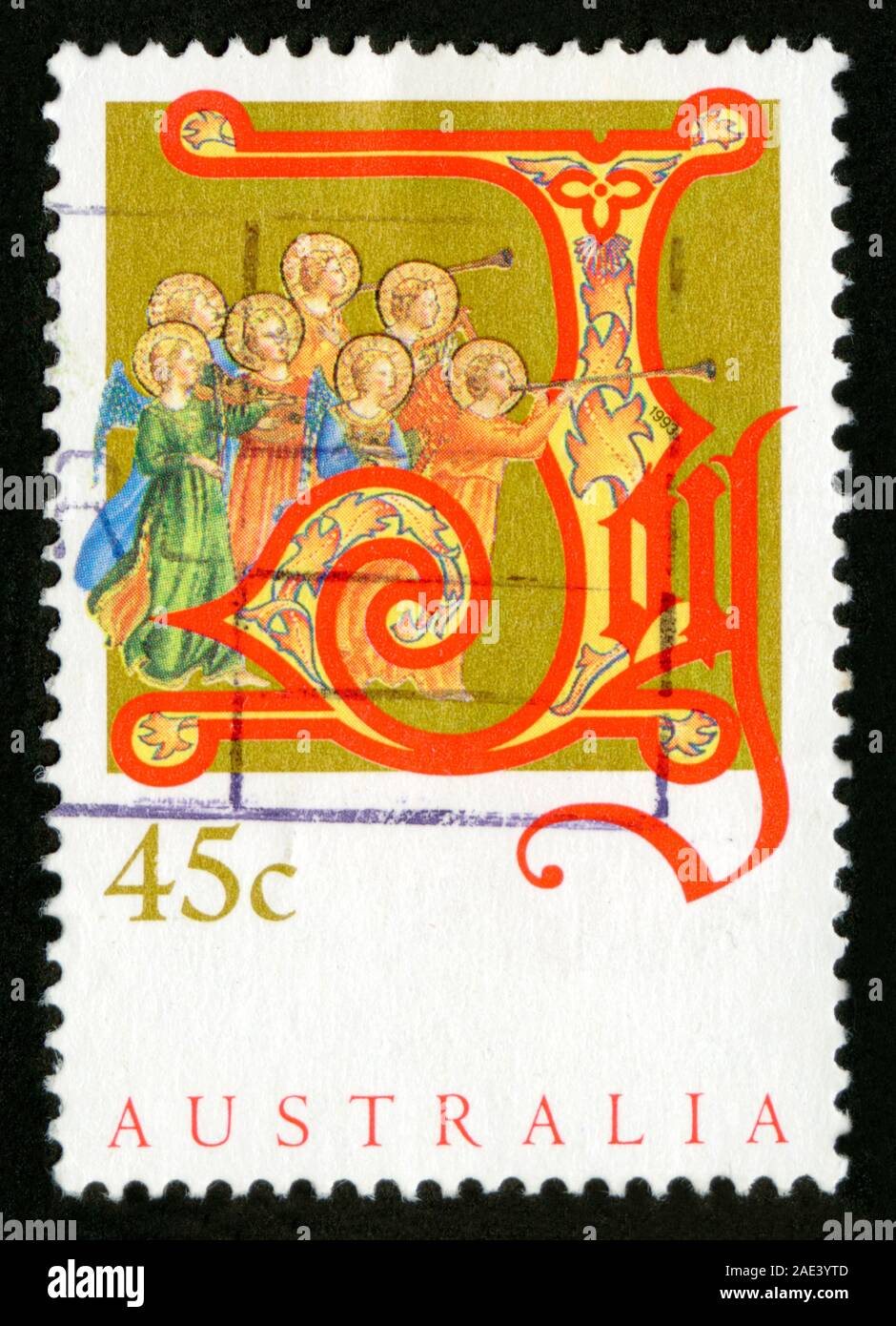 Stamp print in Australia,Christmas Stock Photo Alamy