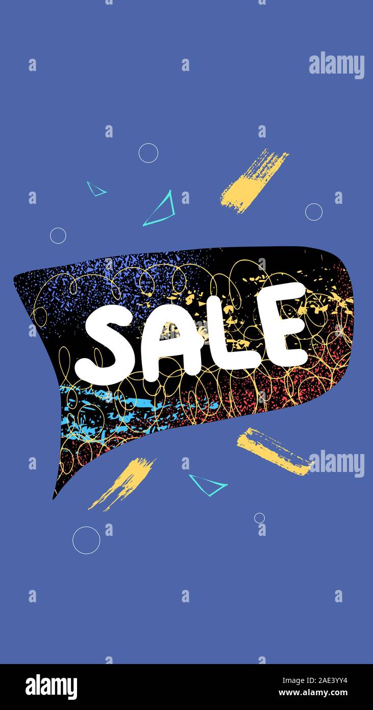 Sale Card For Social Networks Text With Speech Bubble Hand Drawn