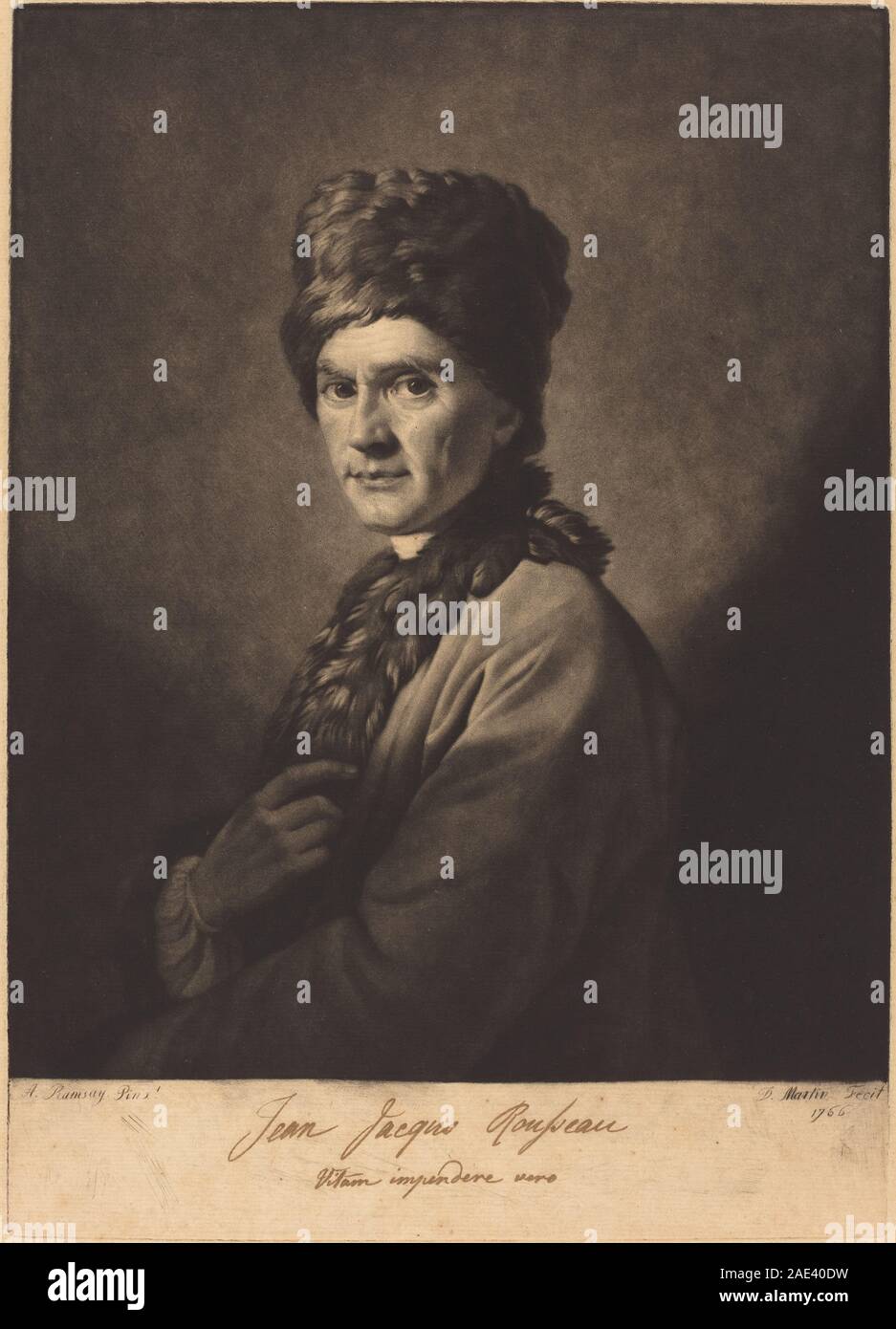 Jean Ramsay This 1766 print by David Martin after Allan Ramsay depicts Jean-Jacques ...