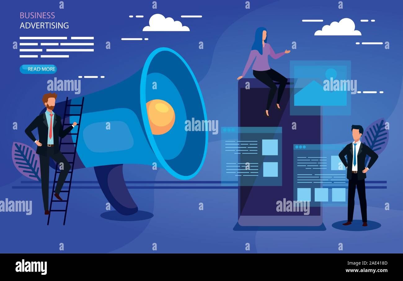 Megaphone smartphone and people vector design Stock Vector Image & Art