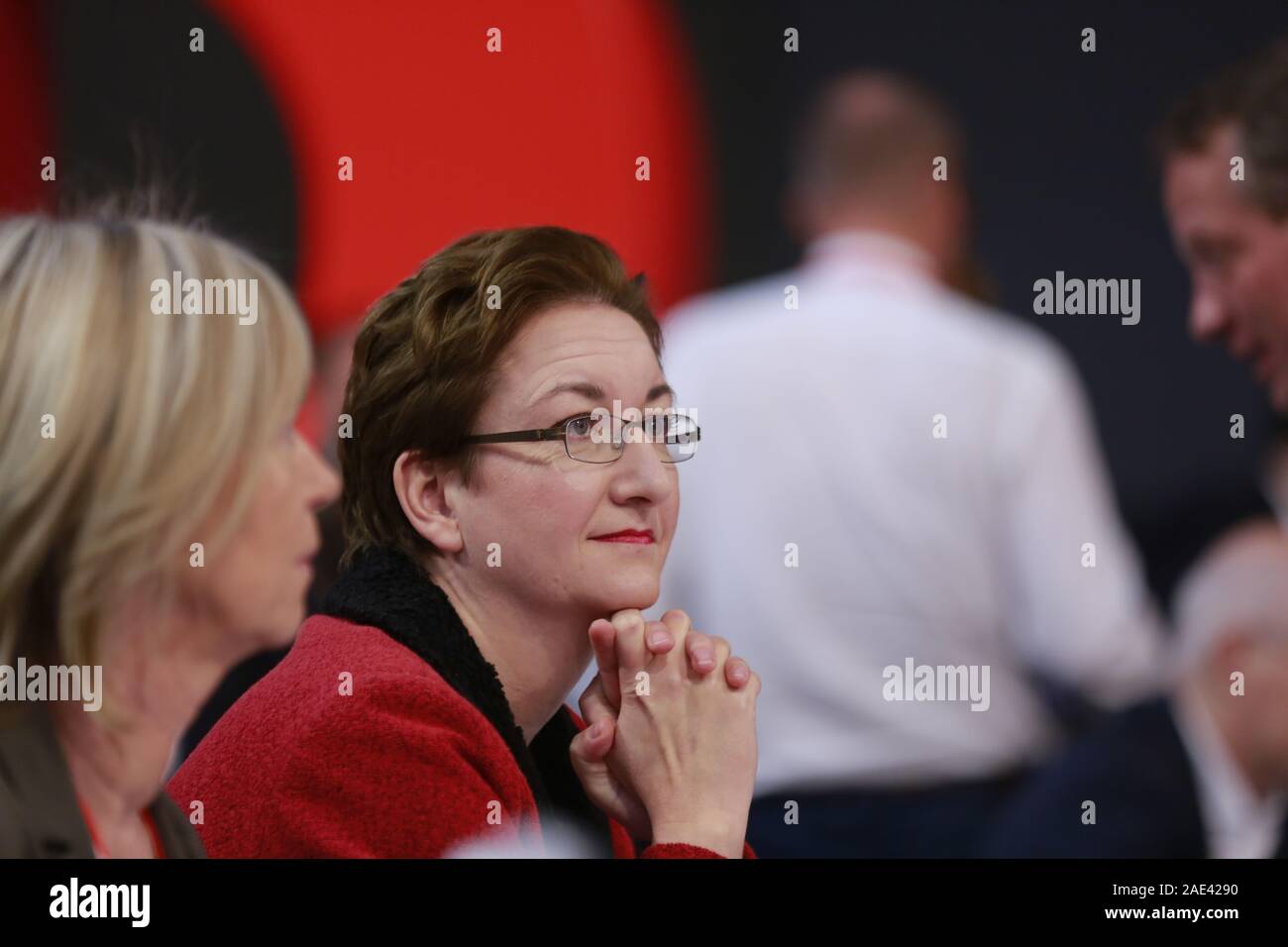 Germany, Berlin, 06/12/2019,  Klara Geywitz at the Party Congress. Ordinary Federal Party Congress of the Social Democratic Party of Germany (SPD) from 6 to 8 December 2019 in the CityCube in Berlin. Saskia Esken and Norbert Walter-Borjans were elected as party leaders at the SPD party congress. Stock Photo