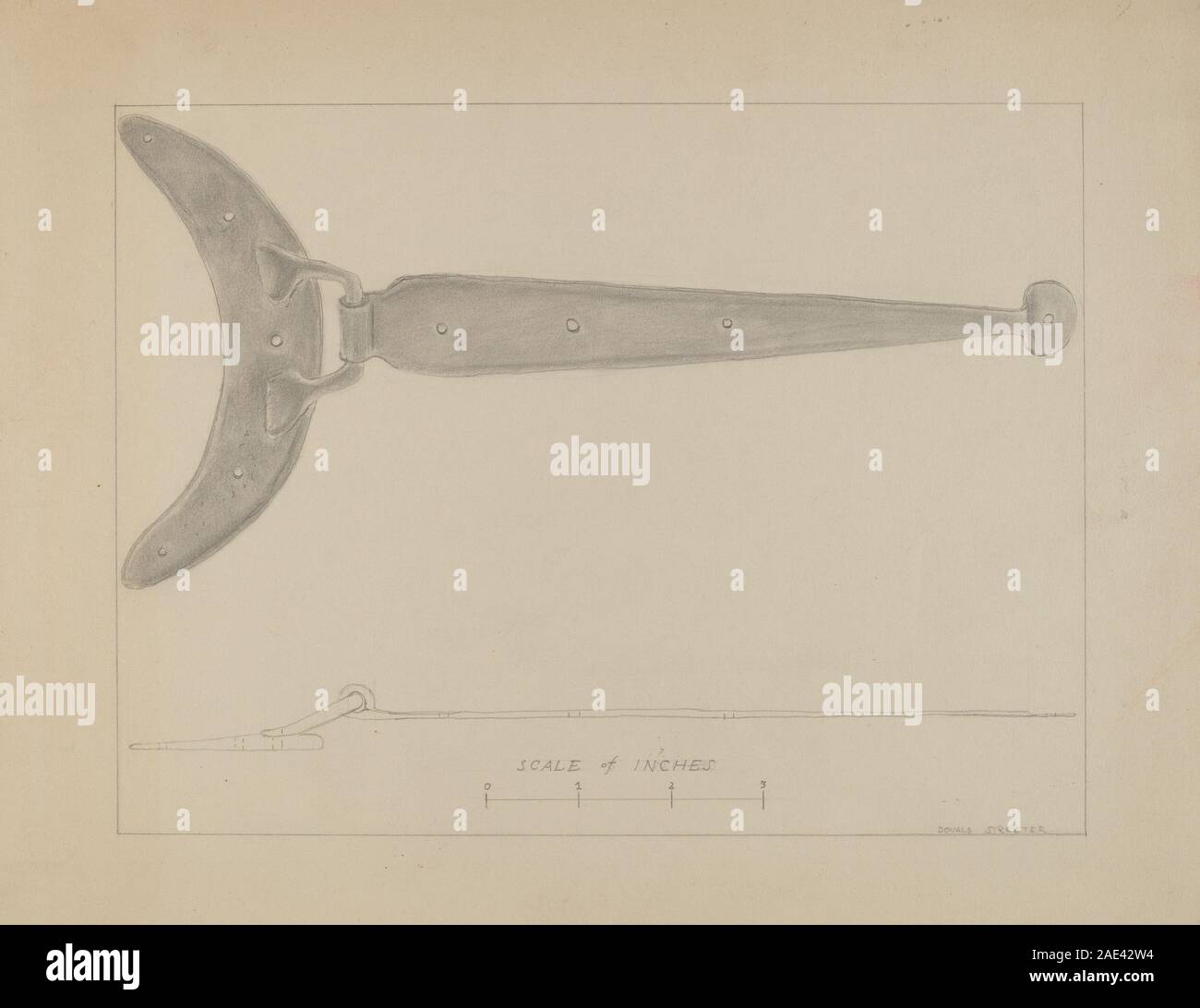 A circa 1936 butted strap hinge designed by Donald Streeter, known as ...