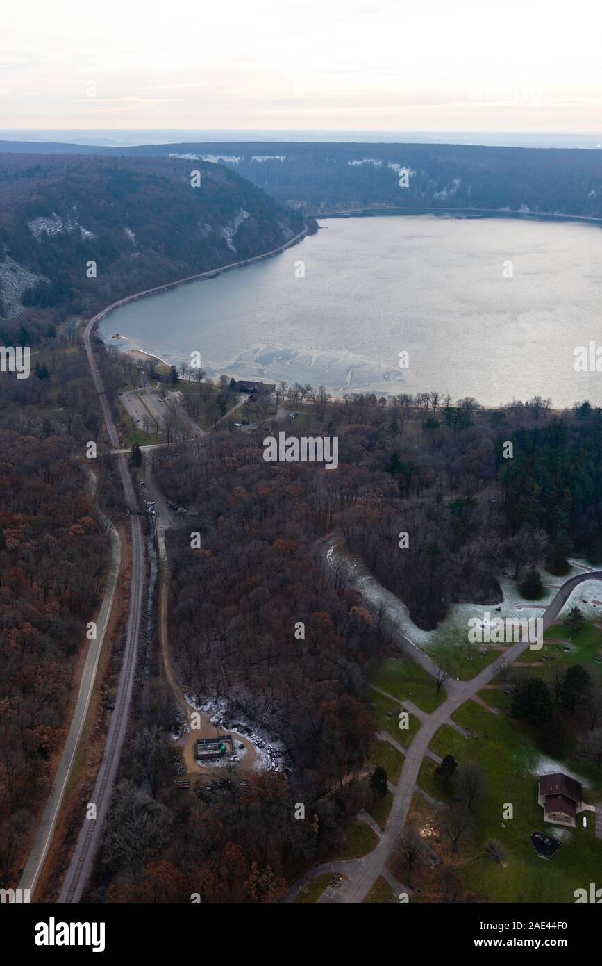 Aerial photograph of Devil's Lake State Park, near Baraboo, Sauk County