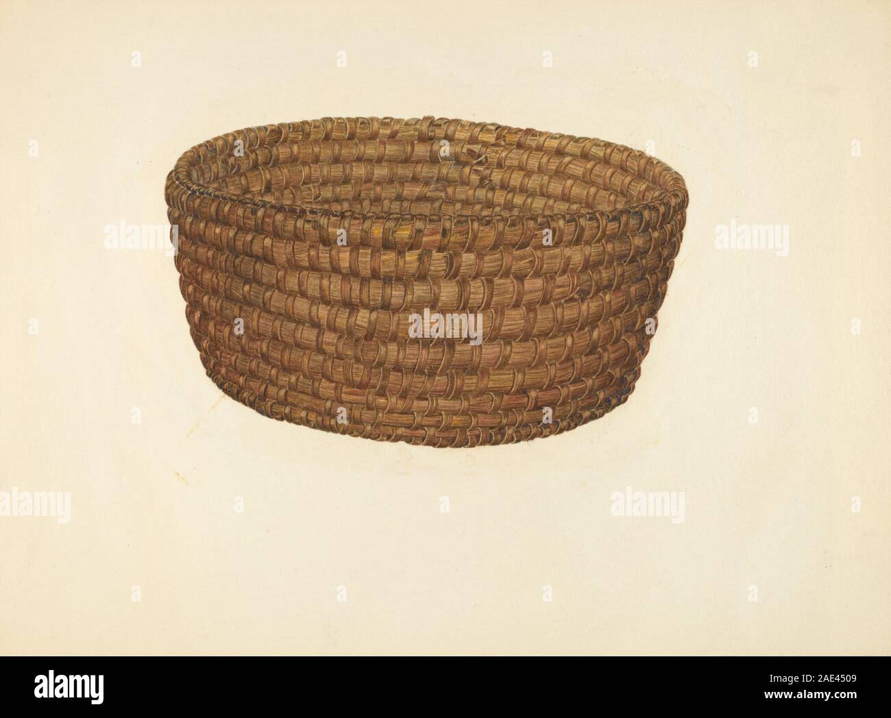 Hickory Bark and Oat Straw Basket; circa 1940 date E Allen Fritz ...
