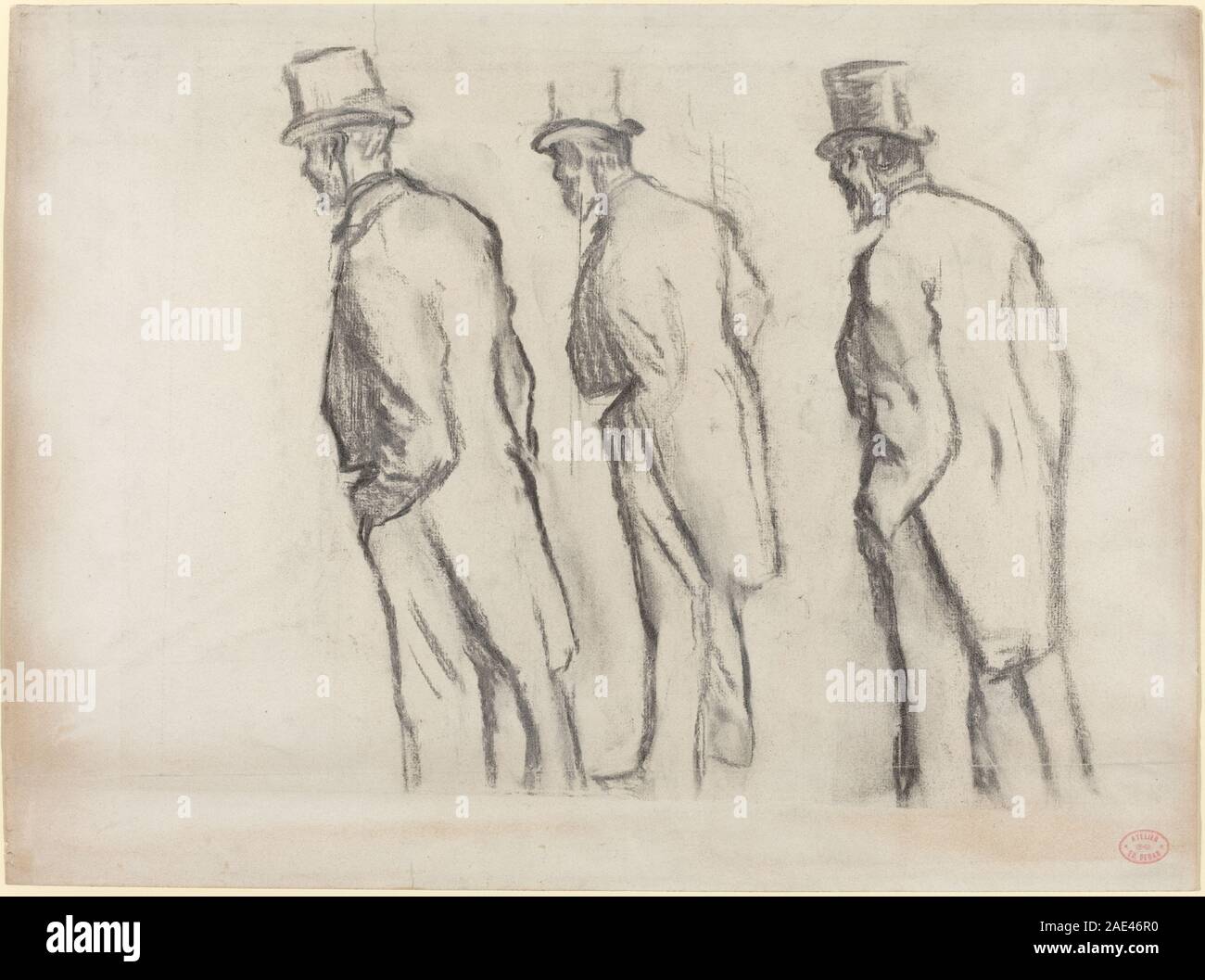 Three Studies of Ludovic Halévy Standing; c. 1880 Edgar Degas, Three