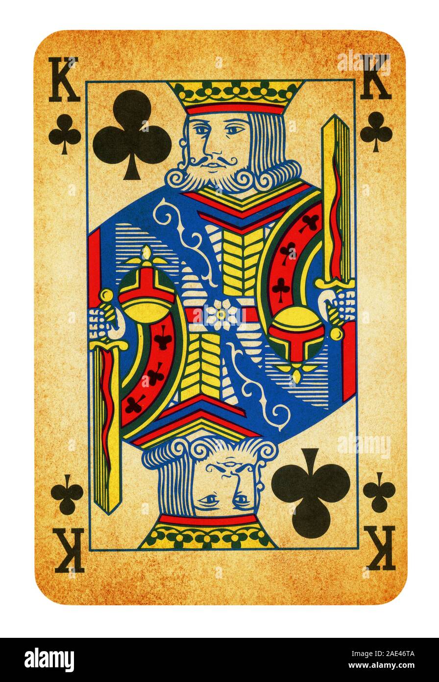 Clubs Suit Vintage Playing Cards, Set include Ace, King, Queen, Jack and  Ten - isolated on white Stock Photo - Alamy
