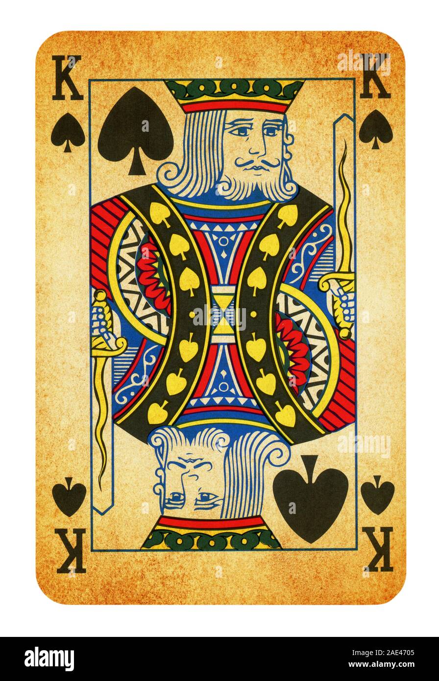 King of Spades Vintage playing card - isolated on white (clipping path  included Stock Photo - Alamy