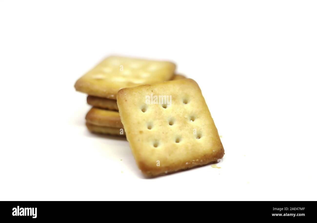 Closeup Biscuits isolated on white backgrounds with copy space Stock ...