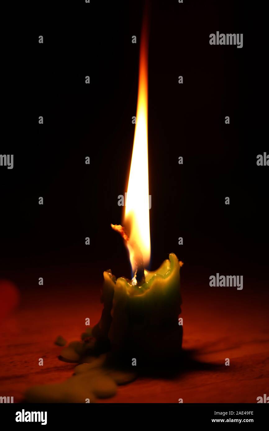 Candle light in the dark room Stock Photo Alamy