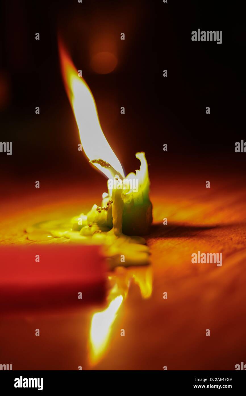 Candle light in the dark room Stock Photo Alamy