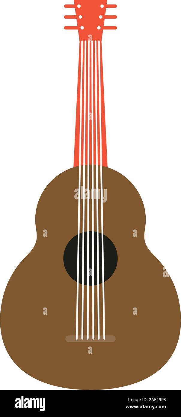 traditional mexican guitar instrument icon Stock Vector