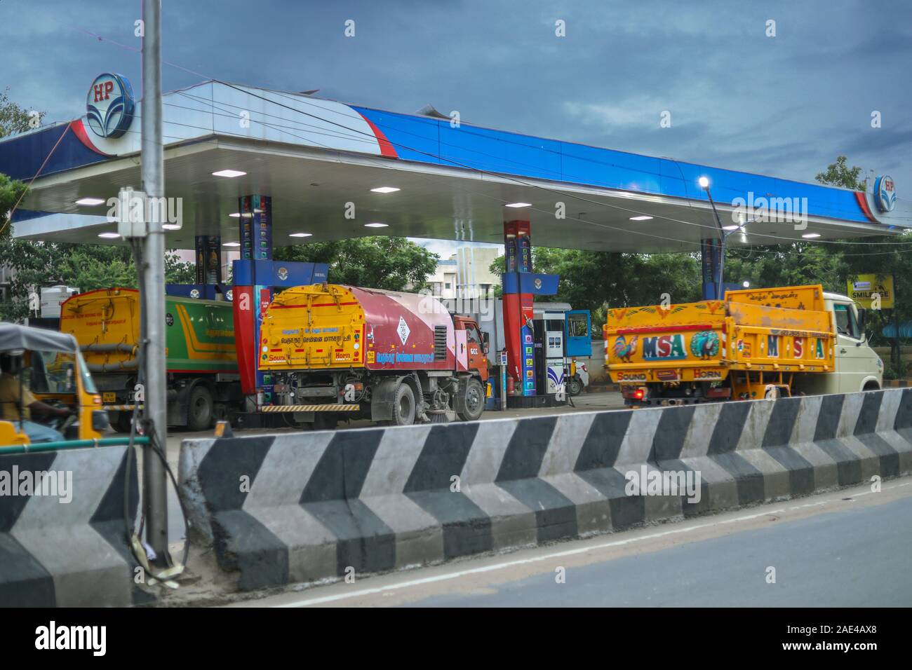 Petrol Pump of Hindustan Petroleum at Chennai road Stock Photo Alamy